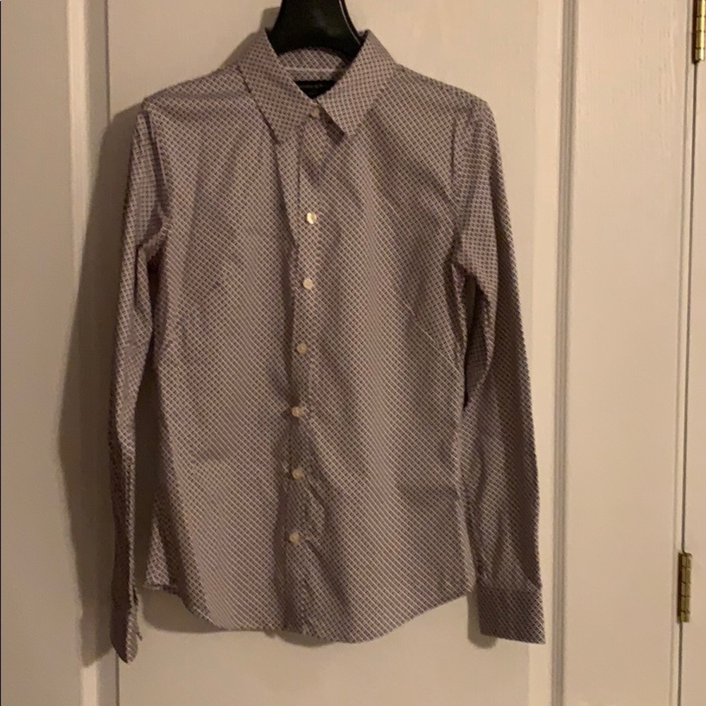 Banana republic purple pattern button down shirt